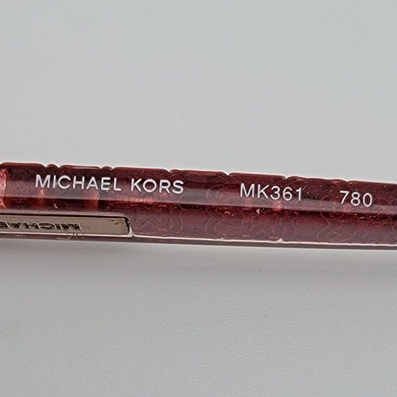 *SOLD* Michael Kors MK361 780 Gold Crystal Red Semi Rimless Eyeglasses Frame - Picture 9 of 14